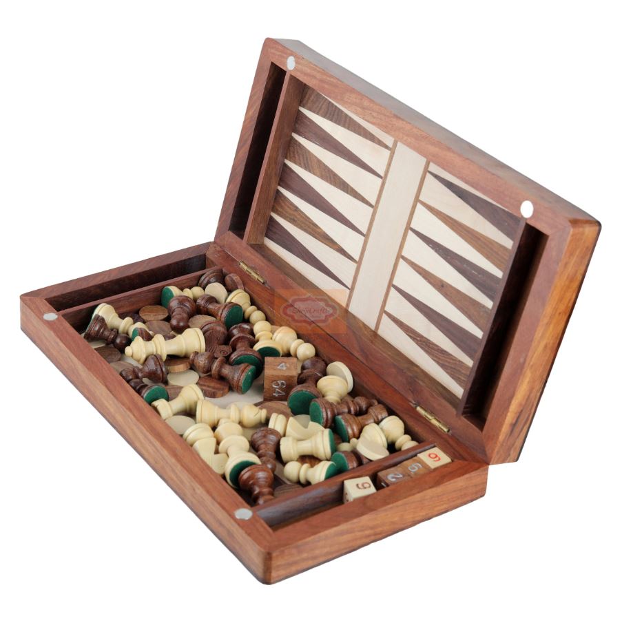 SET SET BACKGAMMON E SCACCHIERA PIEGHEVOLE - immagine 1