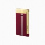 S.T.DUPONT - ACCENDINO SLIM 7 ROSSO CON FINITURE DORATE